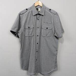 Howe‎ Utility Shirt Size L Micro Check Western Retro Rockabilly Casual Gingham